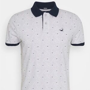 Hollister Epic Flex Stretch Grey Polo Shirt Medium